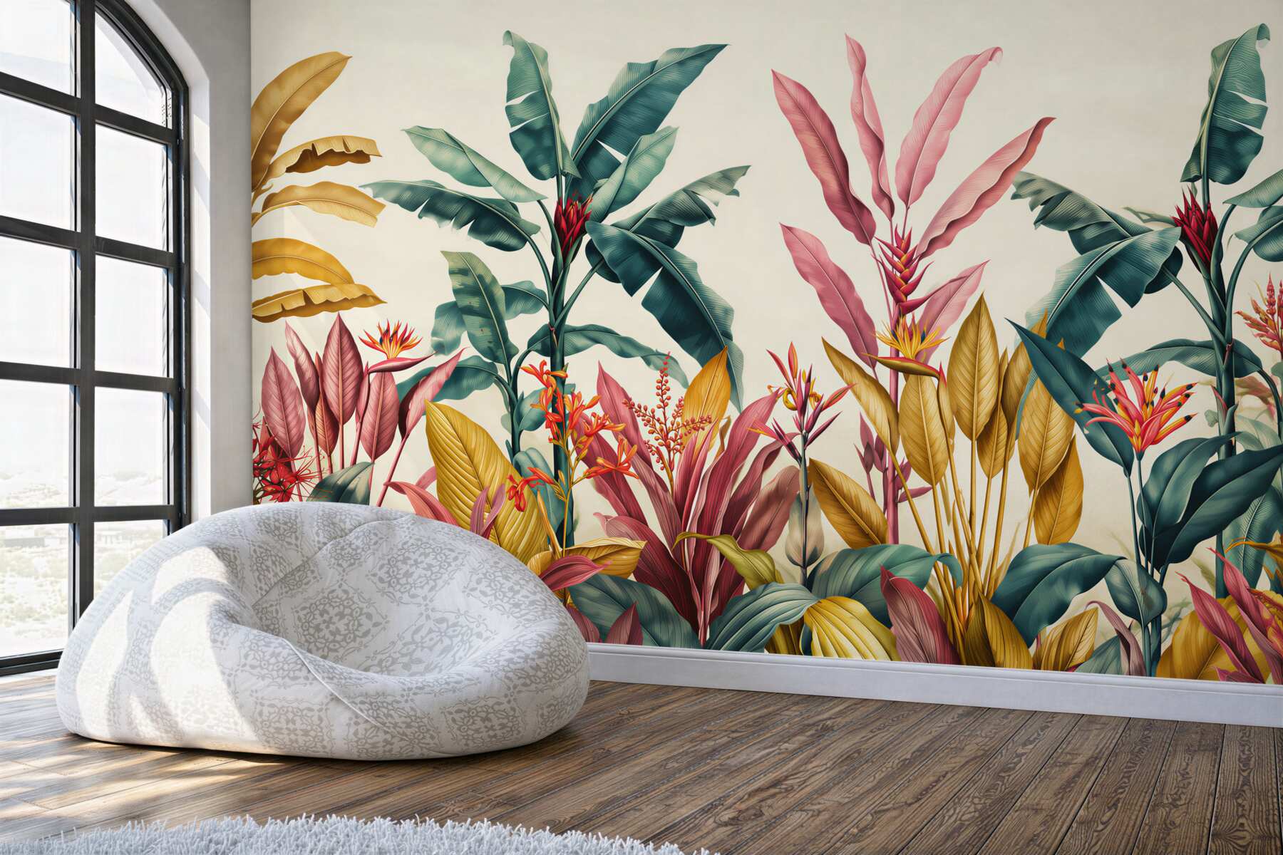 Papier peint plantes aux formes et couleurs variées