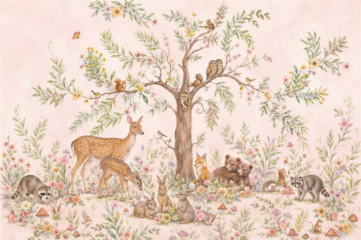 Papier peint Animaux sous un arbre