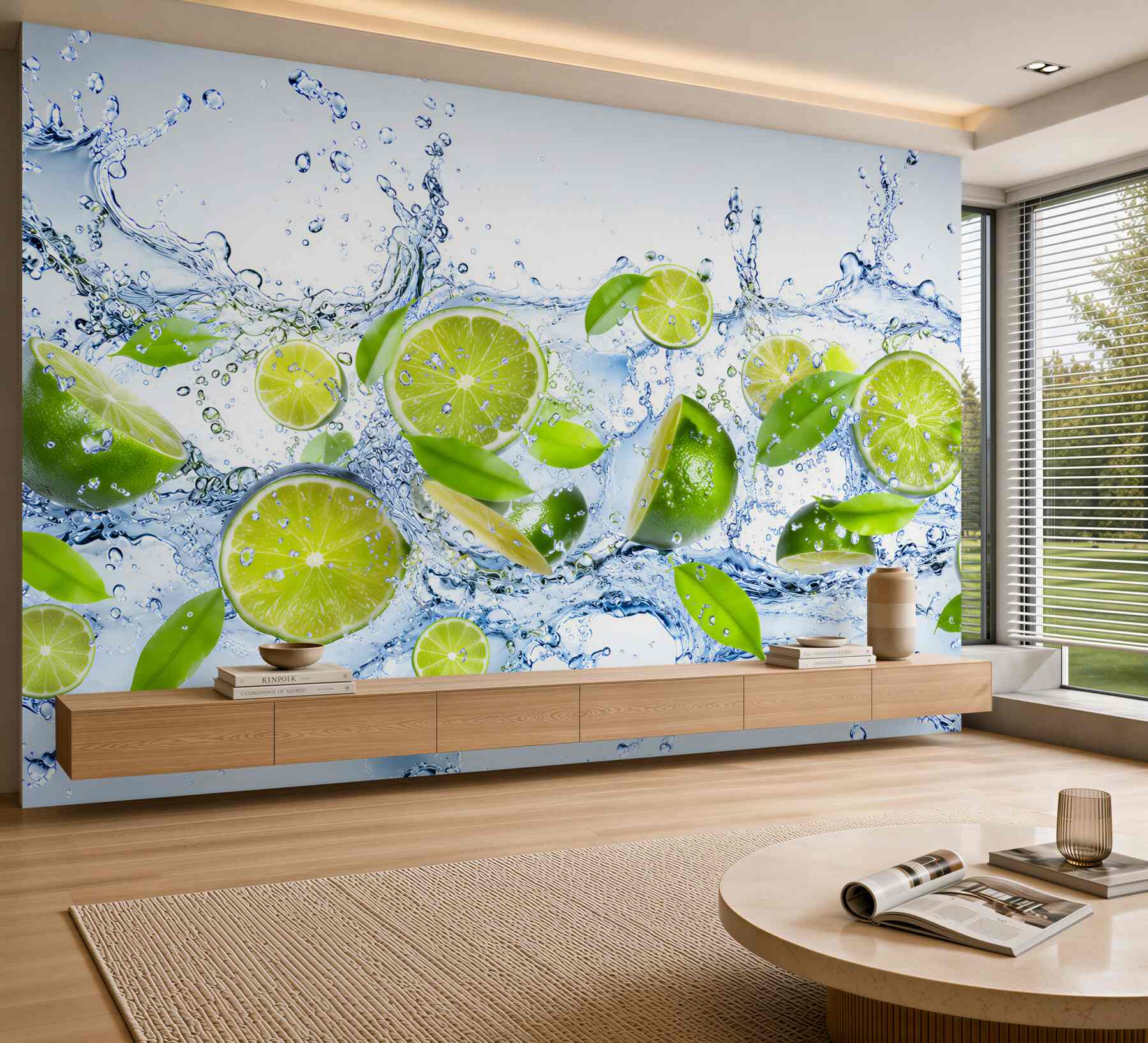 Papier peint Tranche de citron dans l'eau
