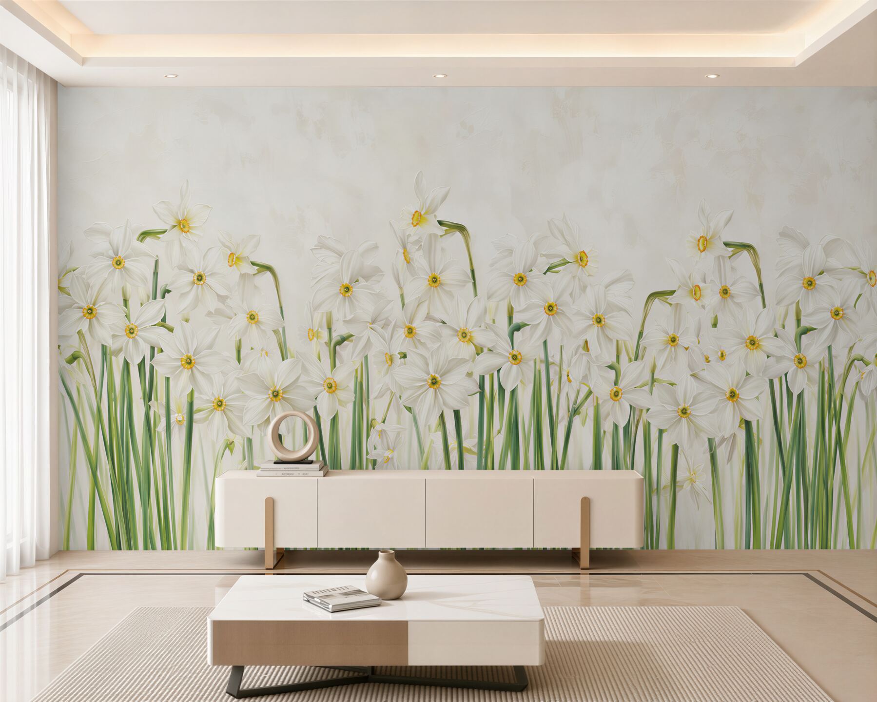 Papier peint Jonquilles blanches