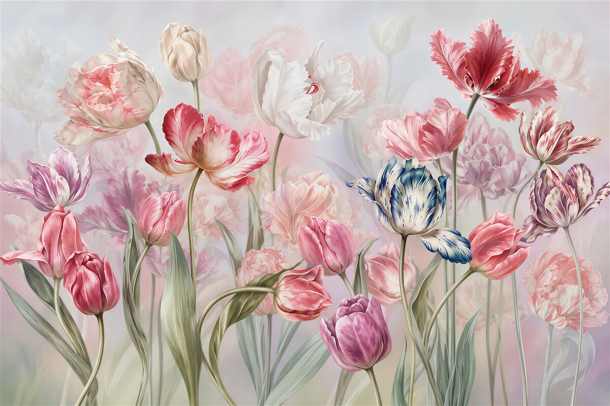 Papier peint Différentes belles fleurs
