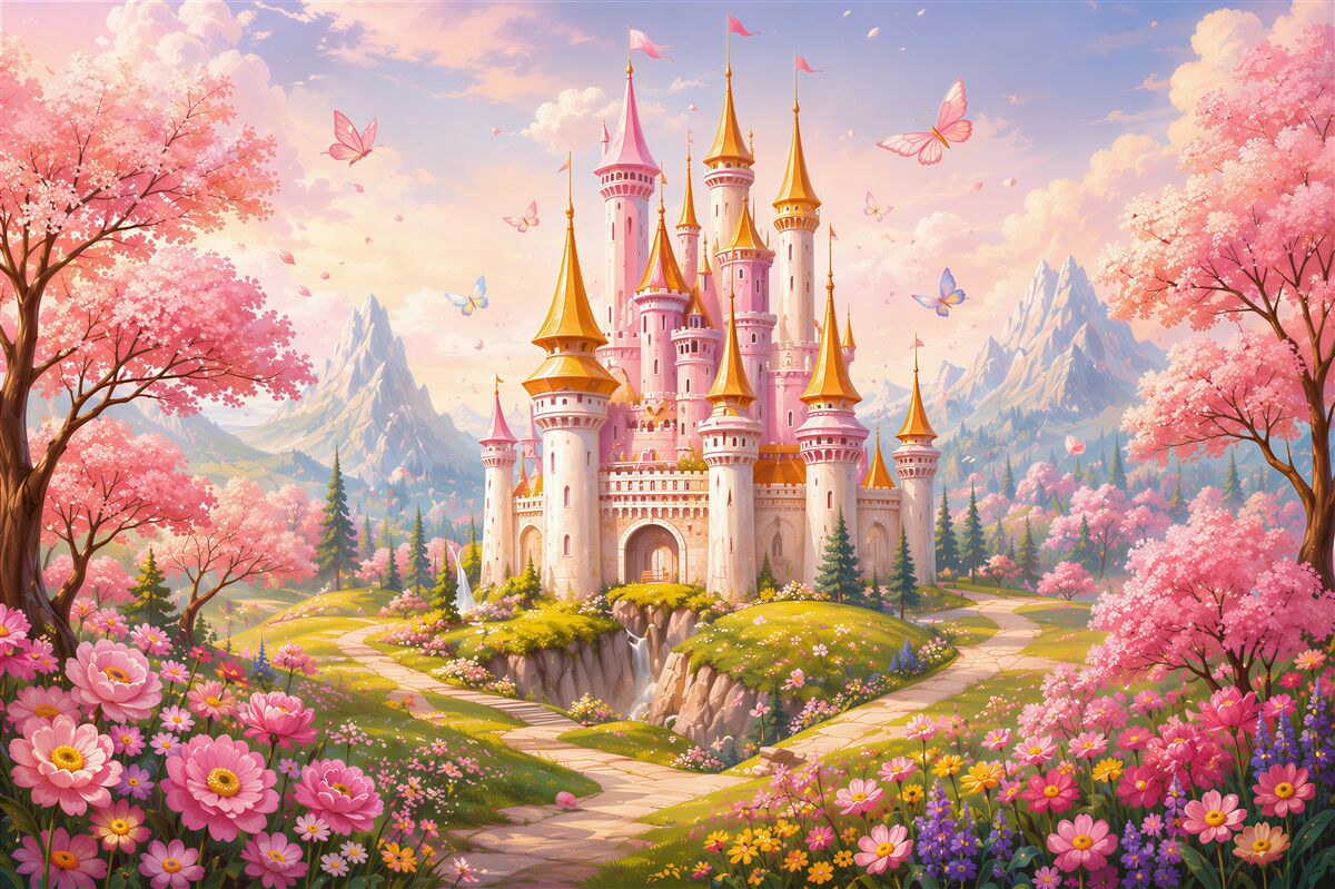 Papier peint Château féerique de Disney