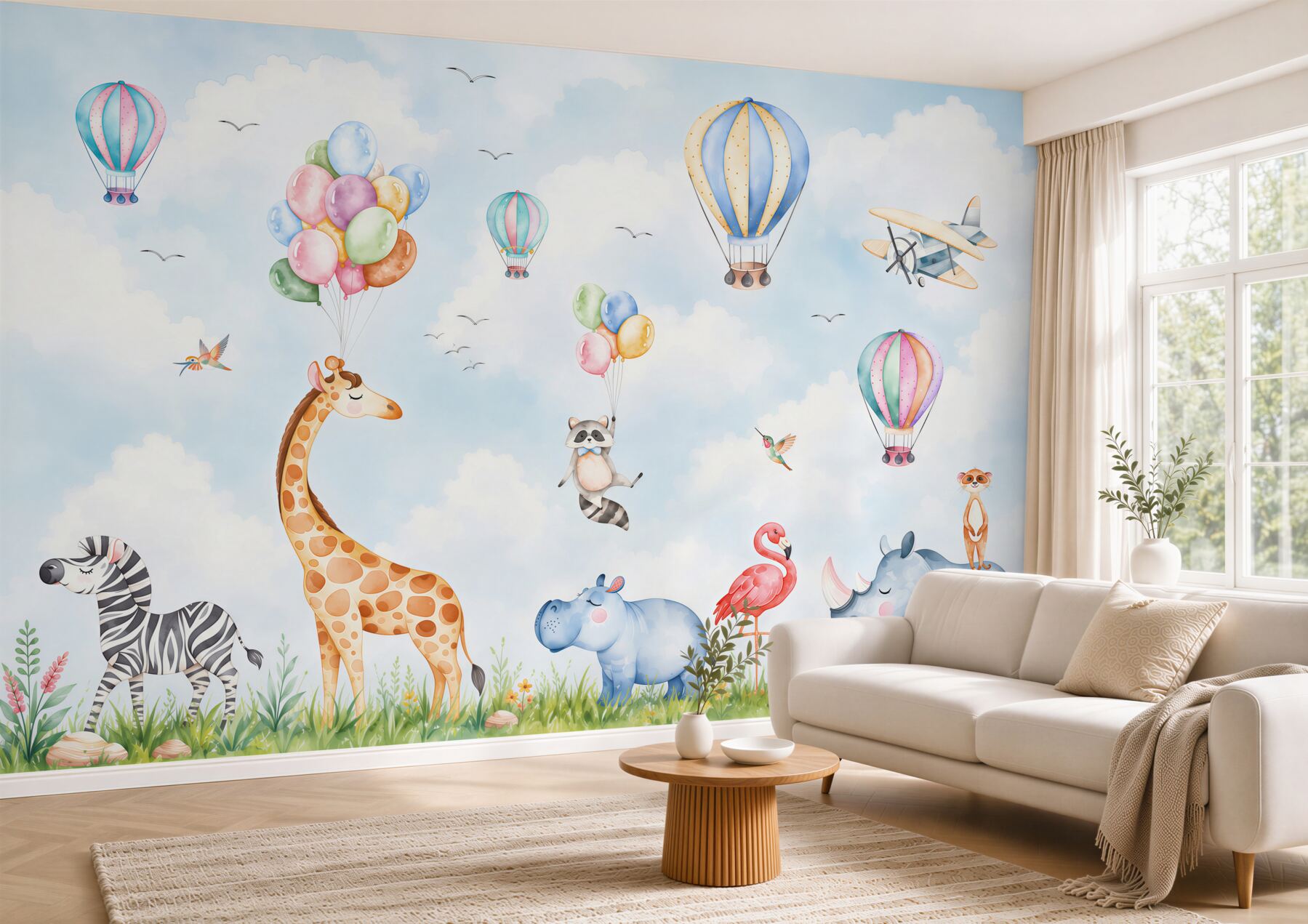 Papier peint Animaux et ballons