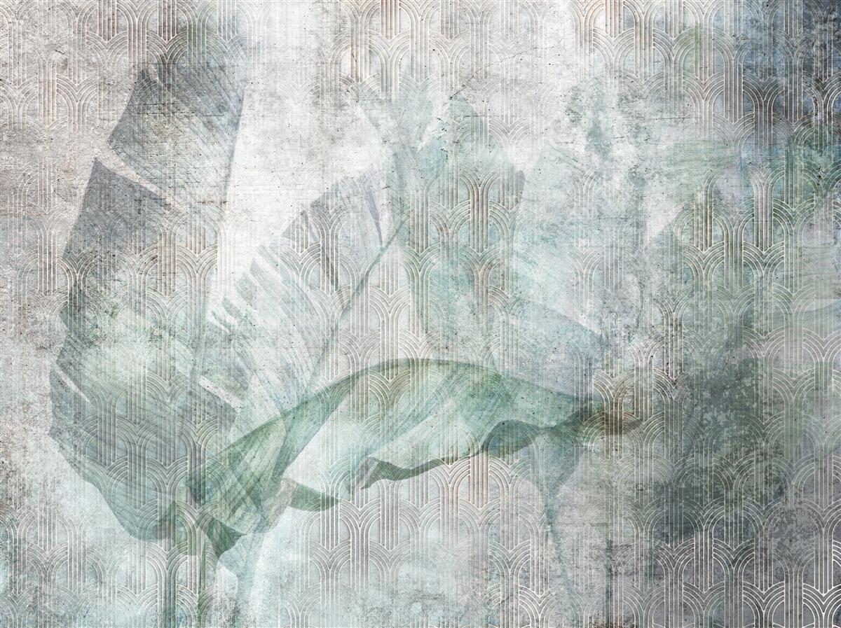 Papier peint Grandes feuilles de palmier abstraites