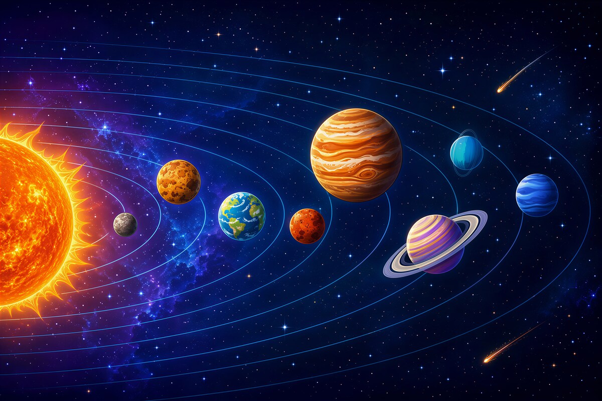 Papier peint Ordre des planètes dans l'univers