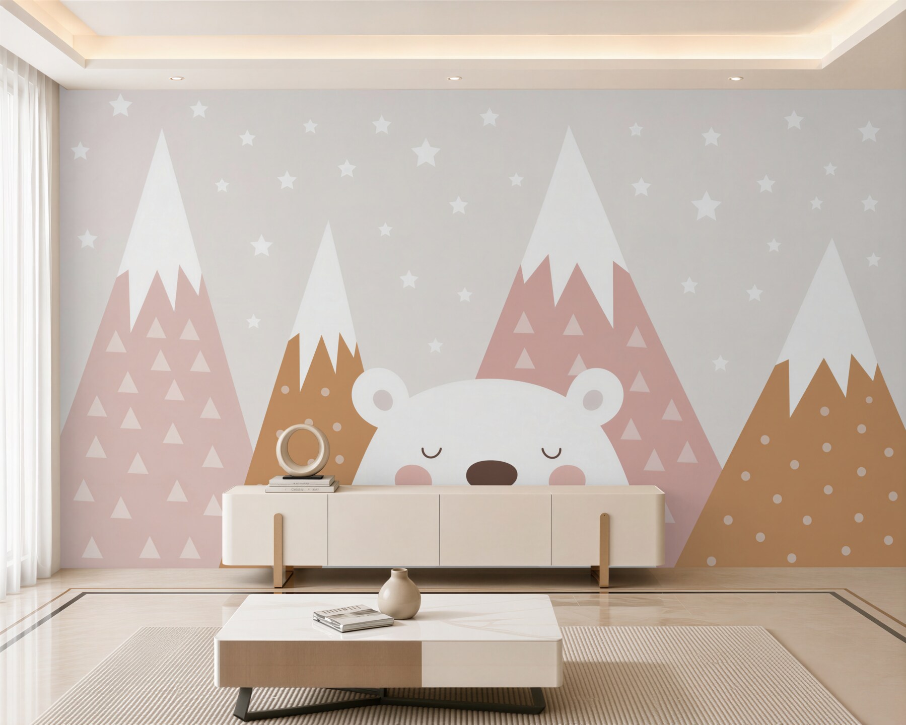 Papier peint Ours se reposant dans les montagnes