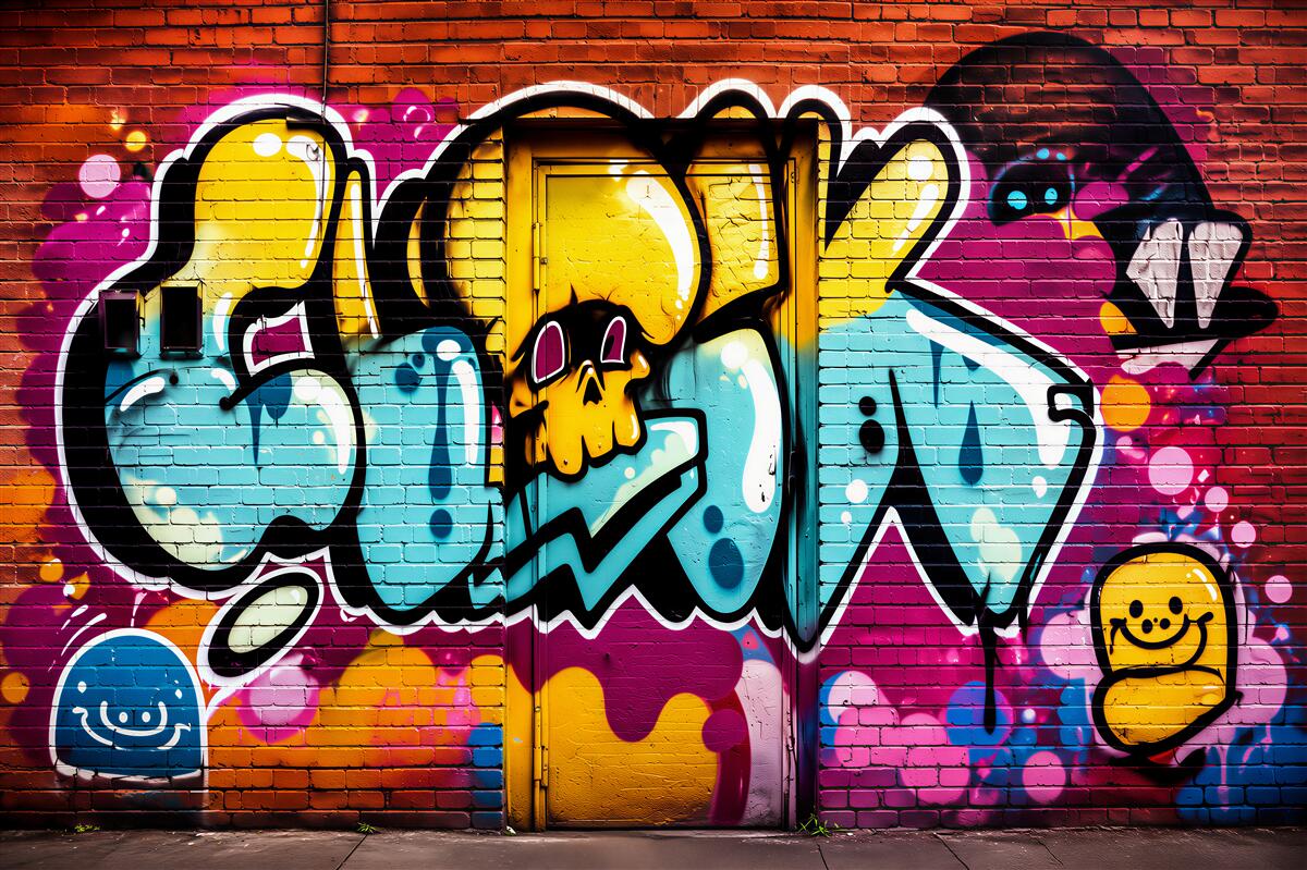 Papier peint Écriture graffiti lumineuse