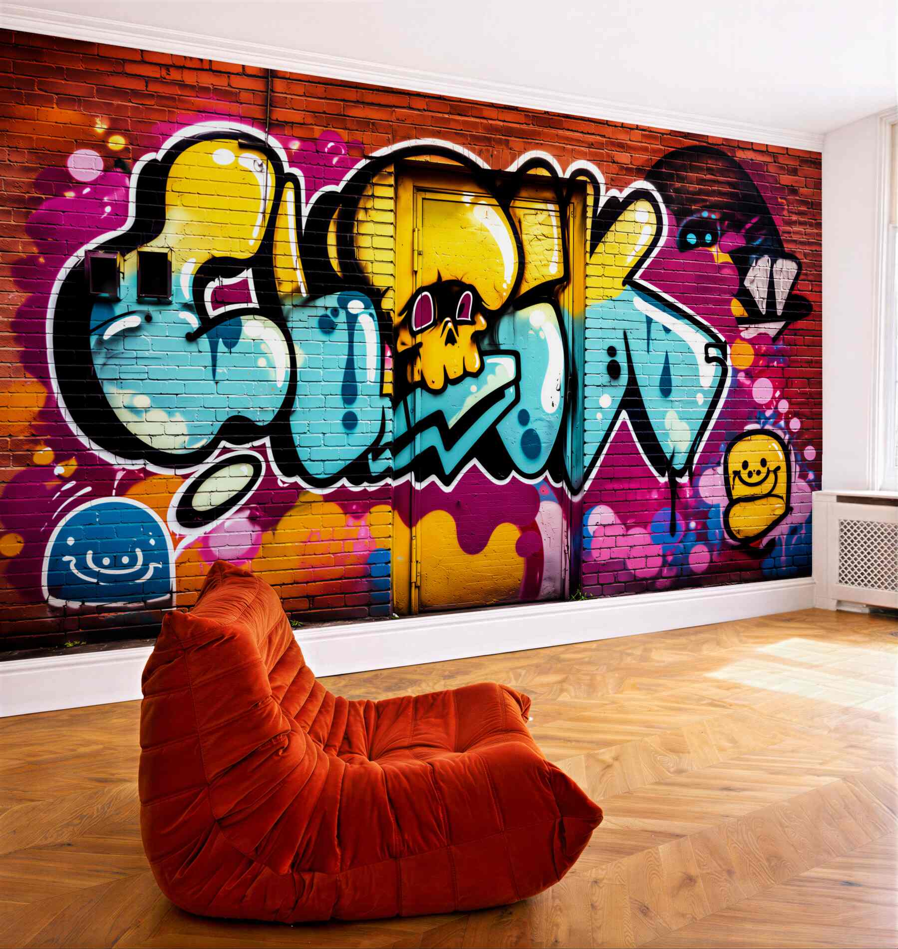 Papier peint Écriture graffiti lumineuse