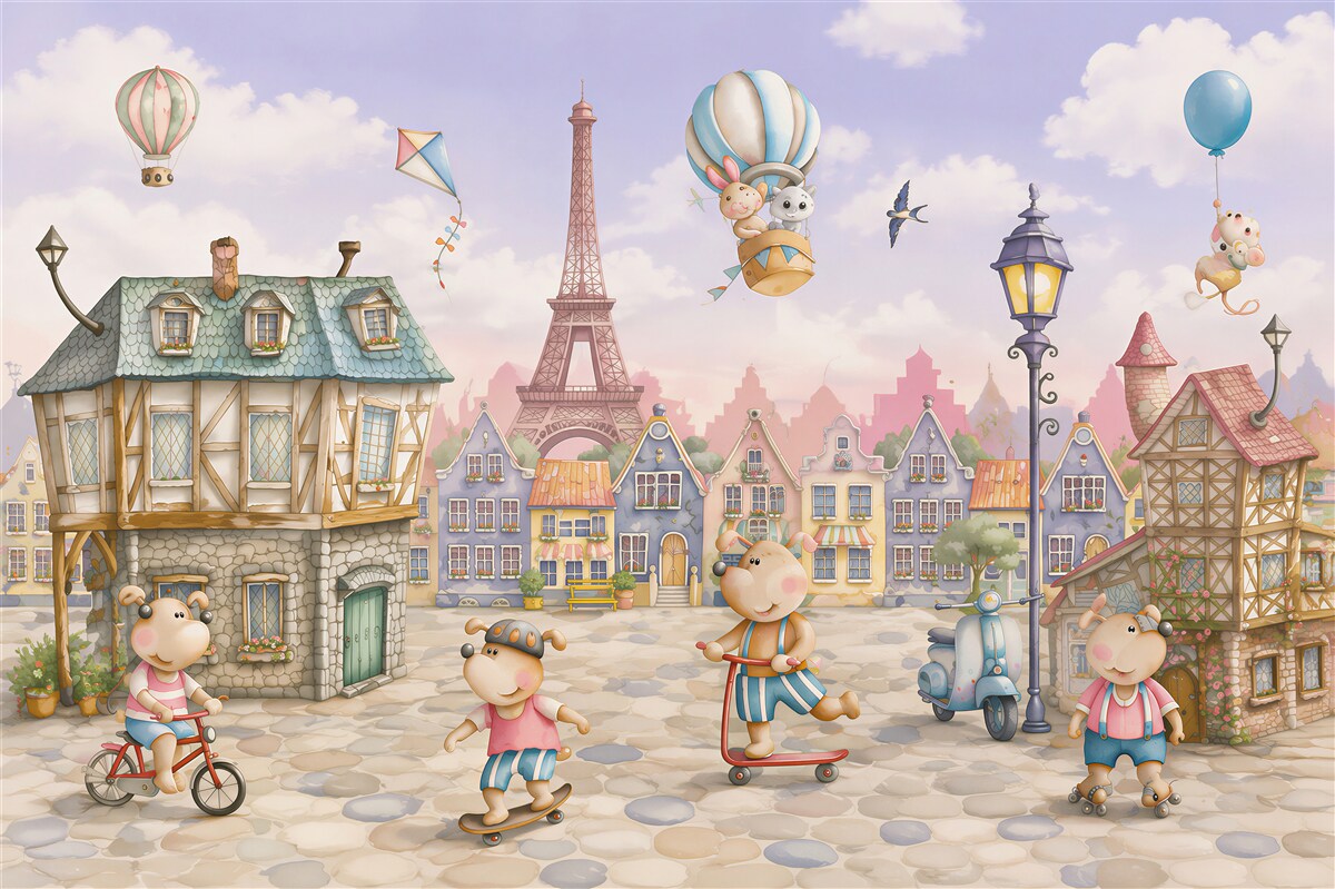 Papier peint Ville des animaux