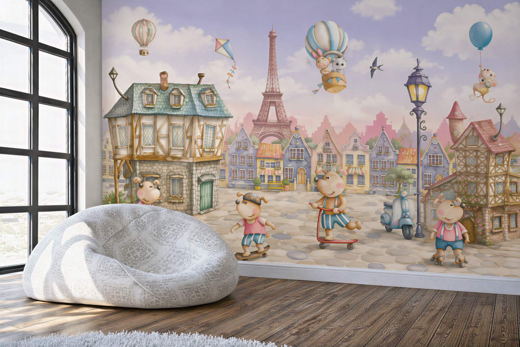 Papier peint Ville des animaux
