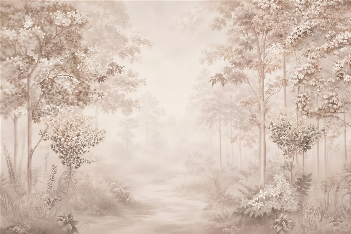Papier peint Doux lever de soleil forestier