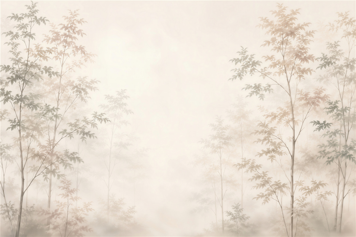 Papier peint Arbres délicats dans le brouillard