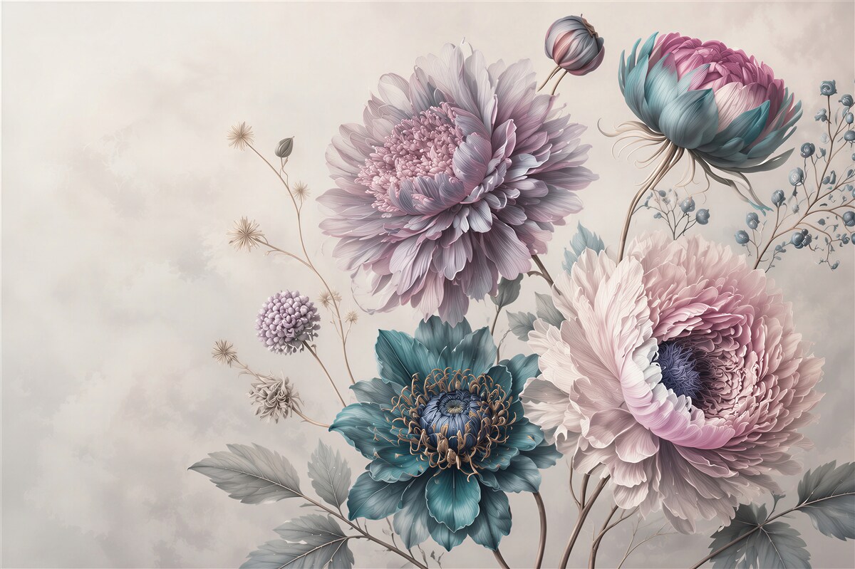 Papier peint Marguerites délicates aquarelle