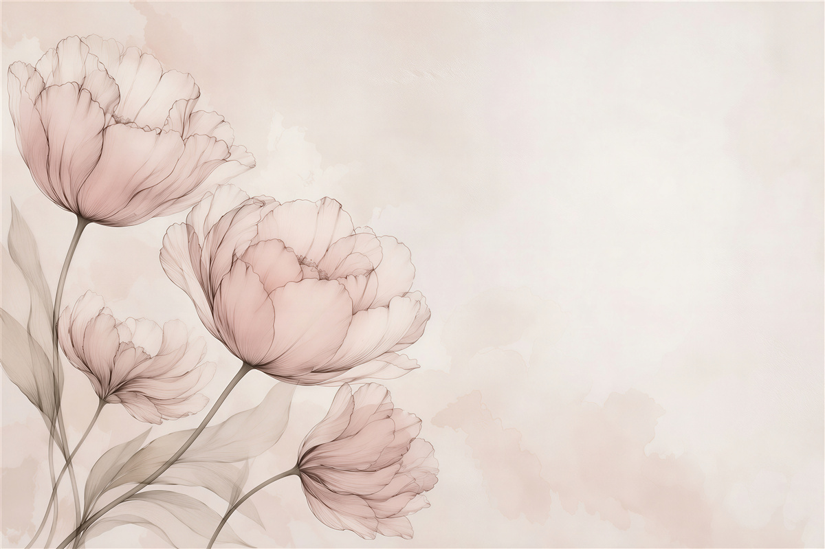 Papier peint Fleurs élégantes en poudre