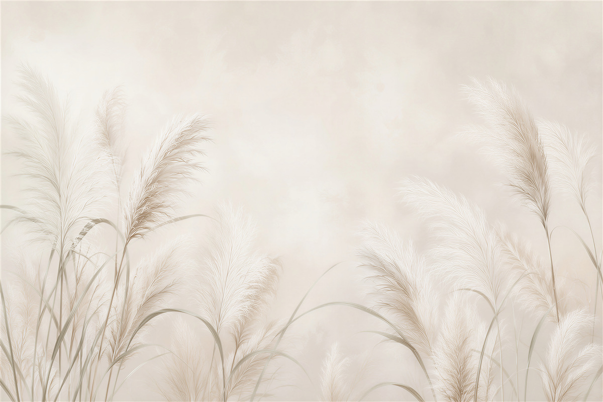 Papier peint Graminées délicates de pampas