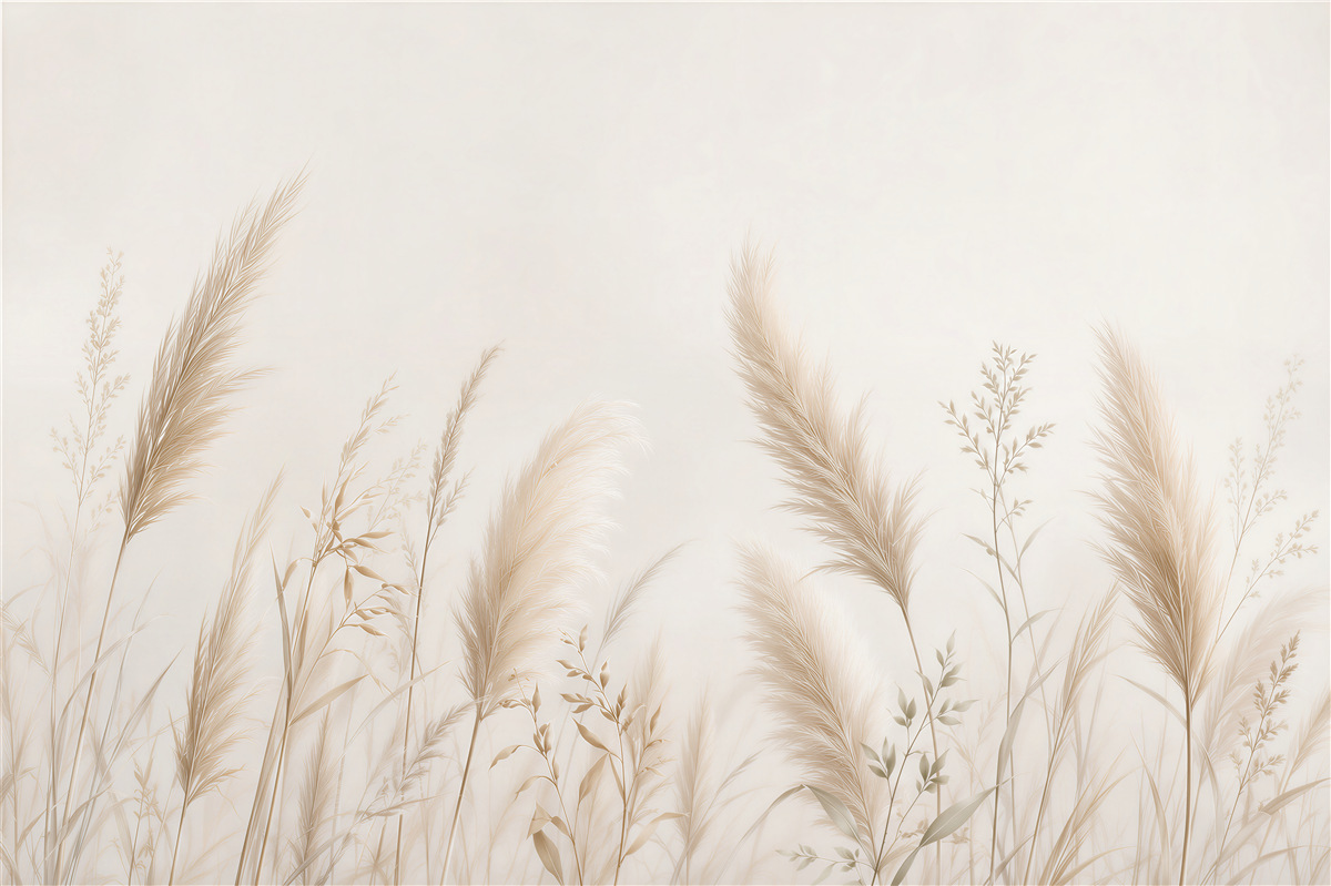 Papier peint Herbes Rustiques Pastel