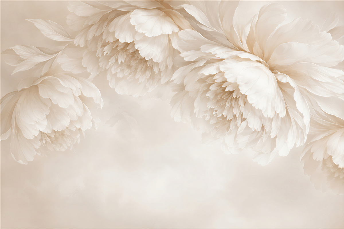 Papier peint Pivoines Blanches Élégantes