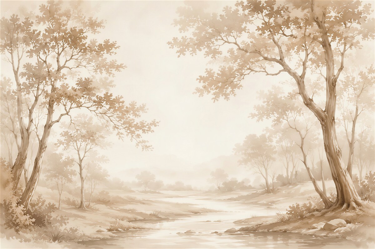 Papier peint Paysage Pastel de Tranquillité