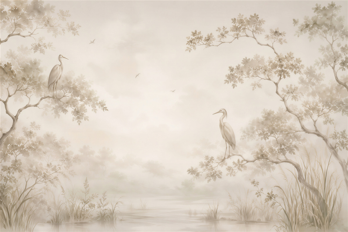 Papier peint Brume Subtile au Bord du Lac