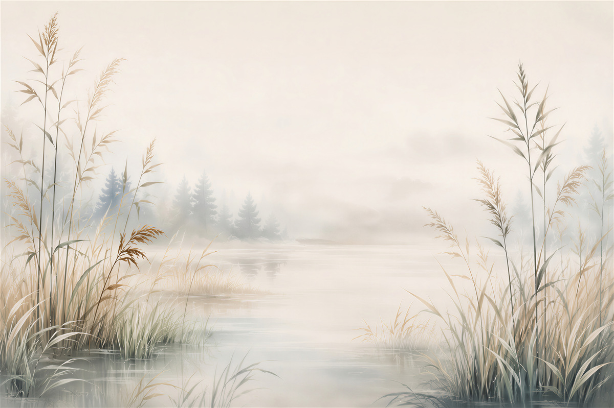 Papier peint Paysage brumeux du lac