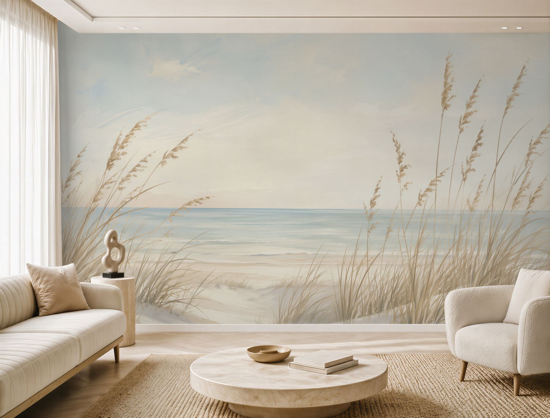 Papier peint Plage avec vue sur l'océan