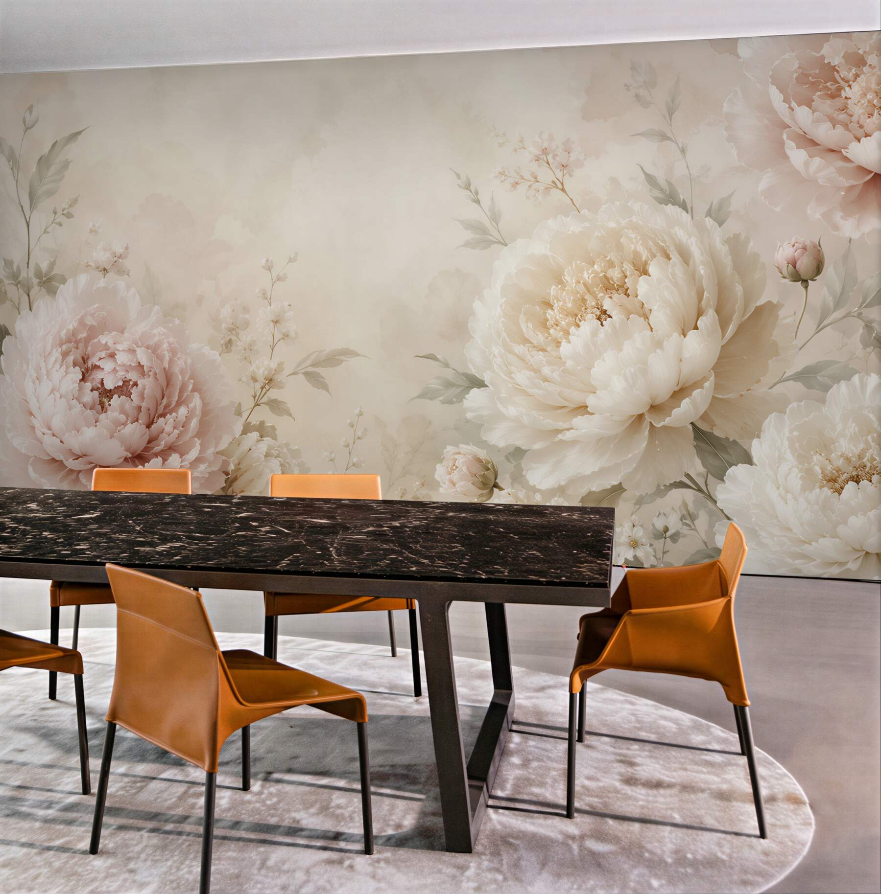 Papier peint Pivoines délicates en pastels