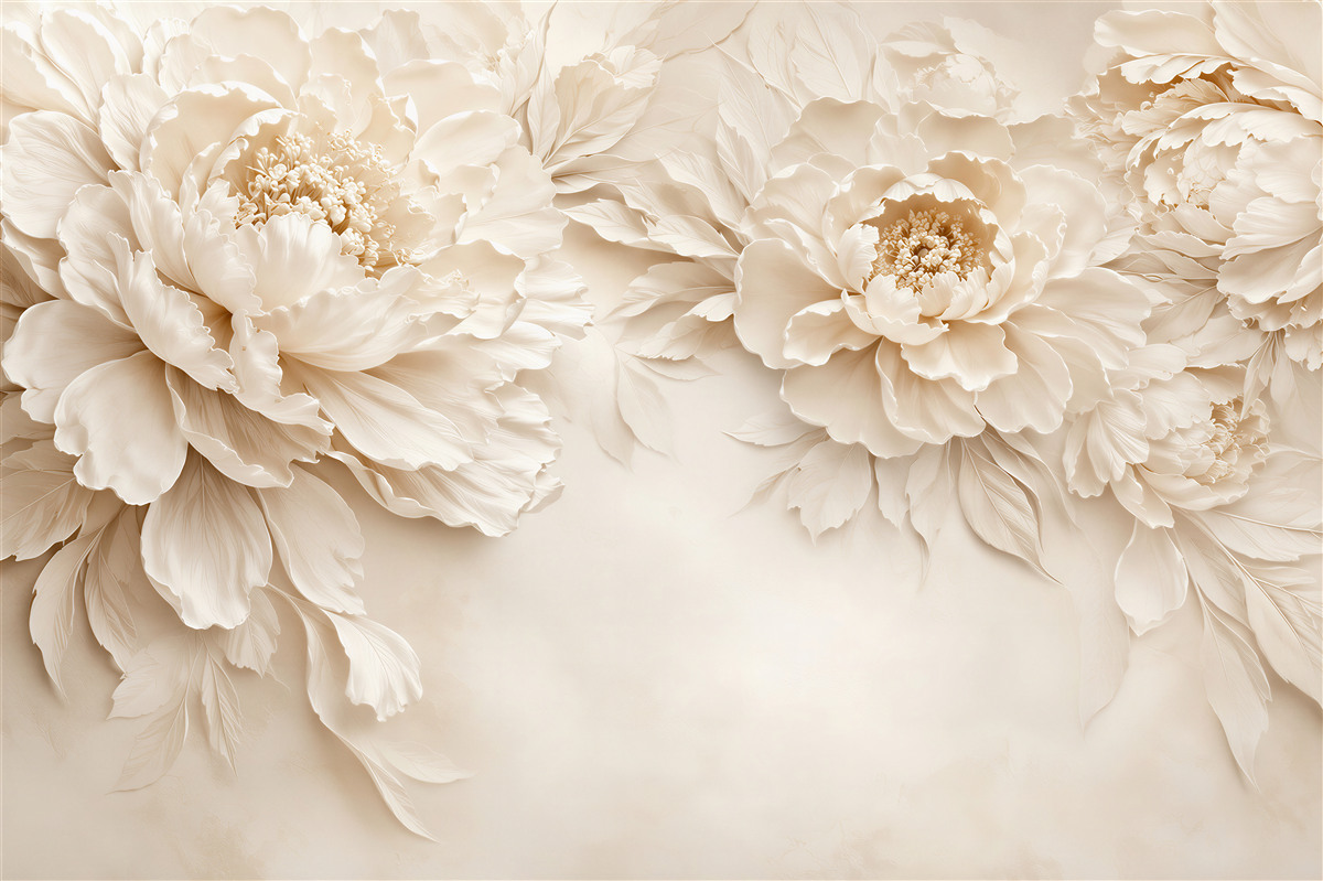 Papier peint Pivoines crémeuses élégantes