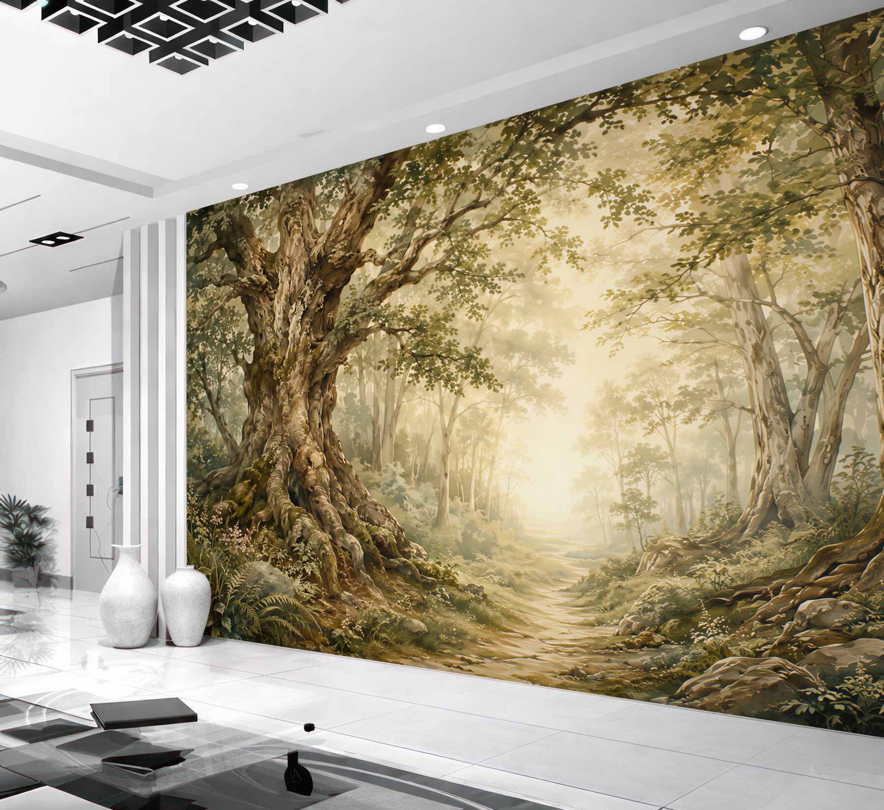 Papier peint Forêt magique à l'aube