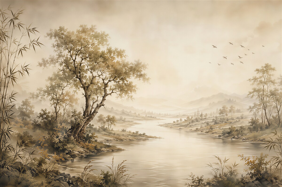 Papier peint Paysage pittoresque rivière