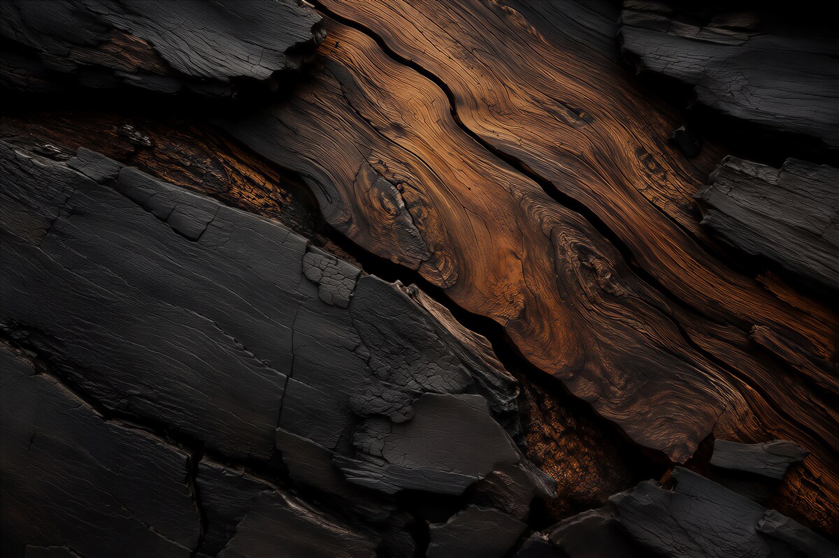 Papier peint Élégance en bois : texture et noir