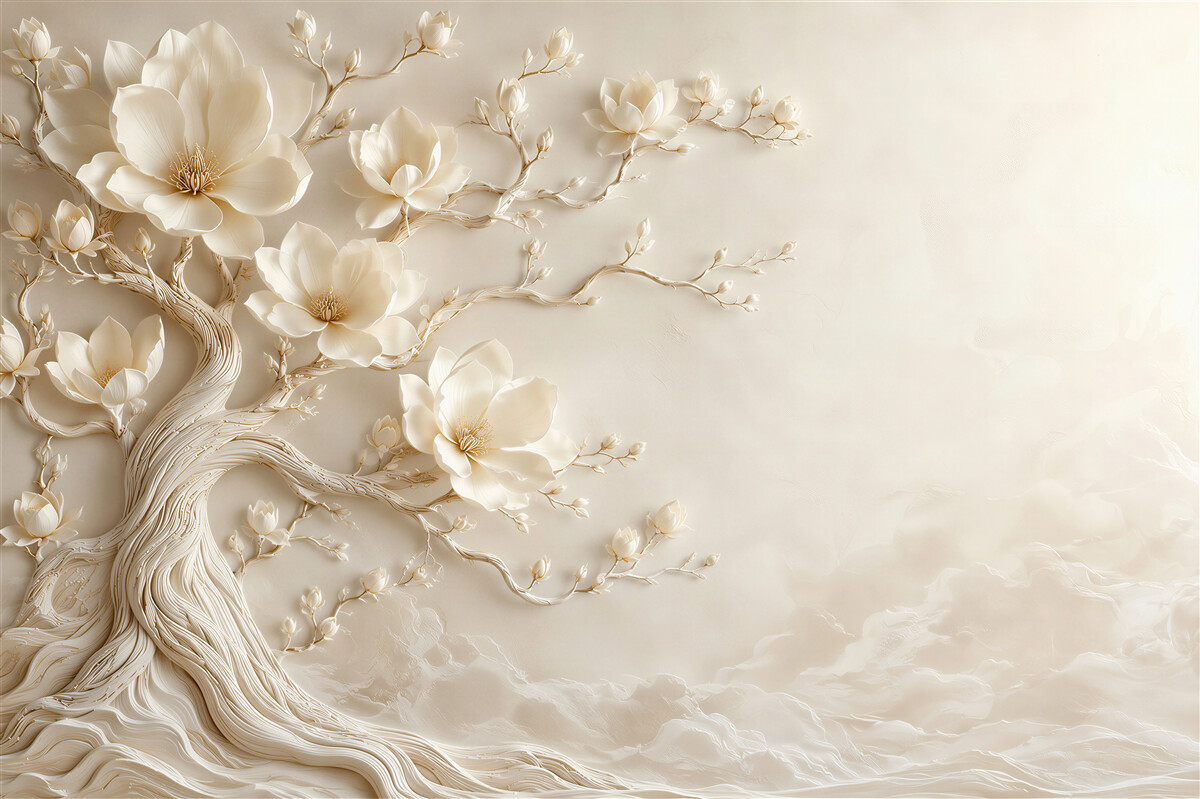 Papier peint Delicates Magnolias 3D