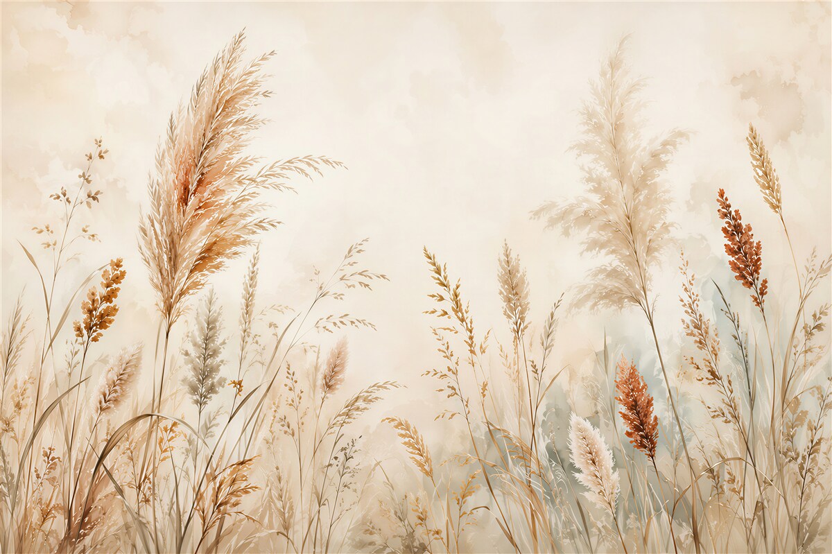 Papier peint Prairie Romantique en Beige
