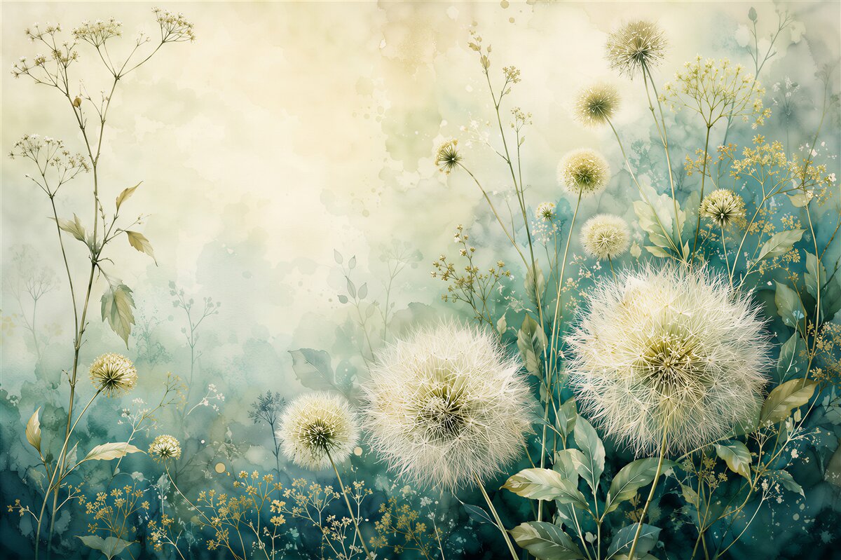 Papier peint Dandelions Délicats dans la Nature