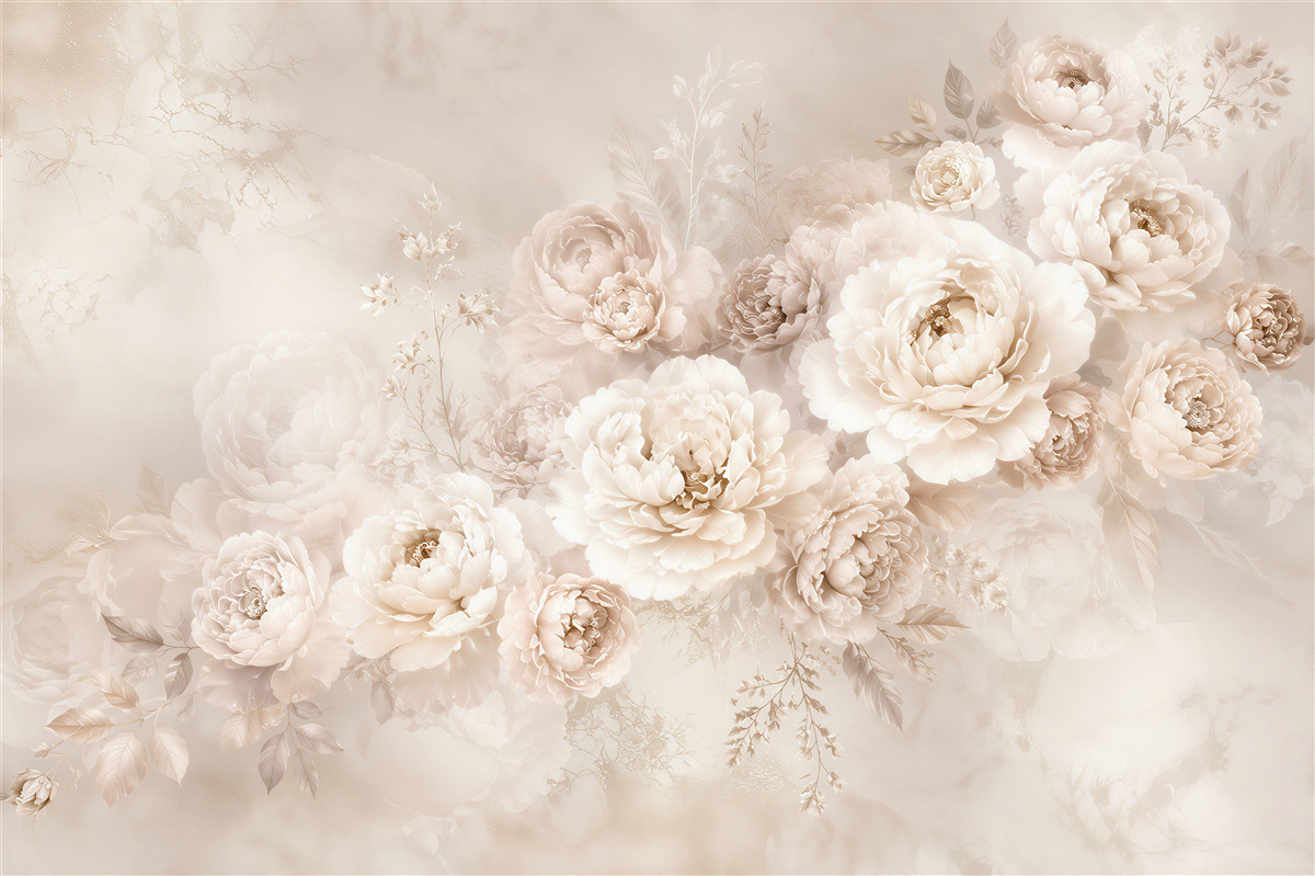 Papier peint Eleganckie Peonie w Pastelowej Tonacji