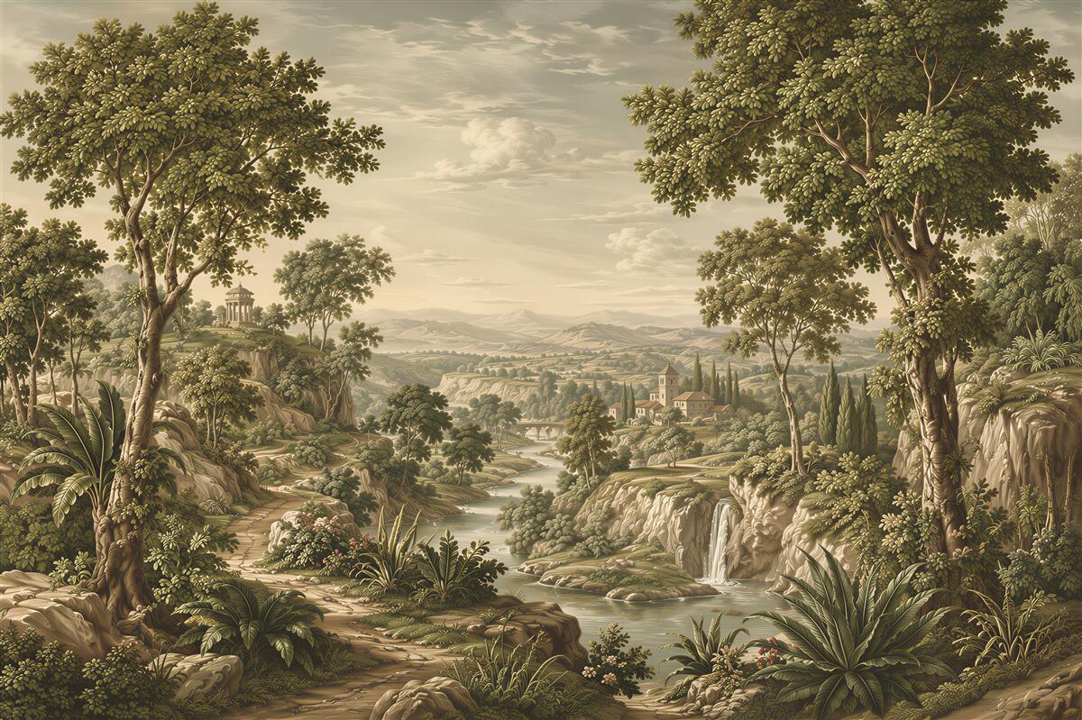 Papier peint Idylliczny Krajobraz Wiejski