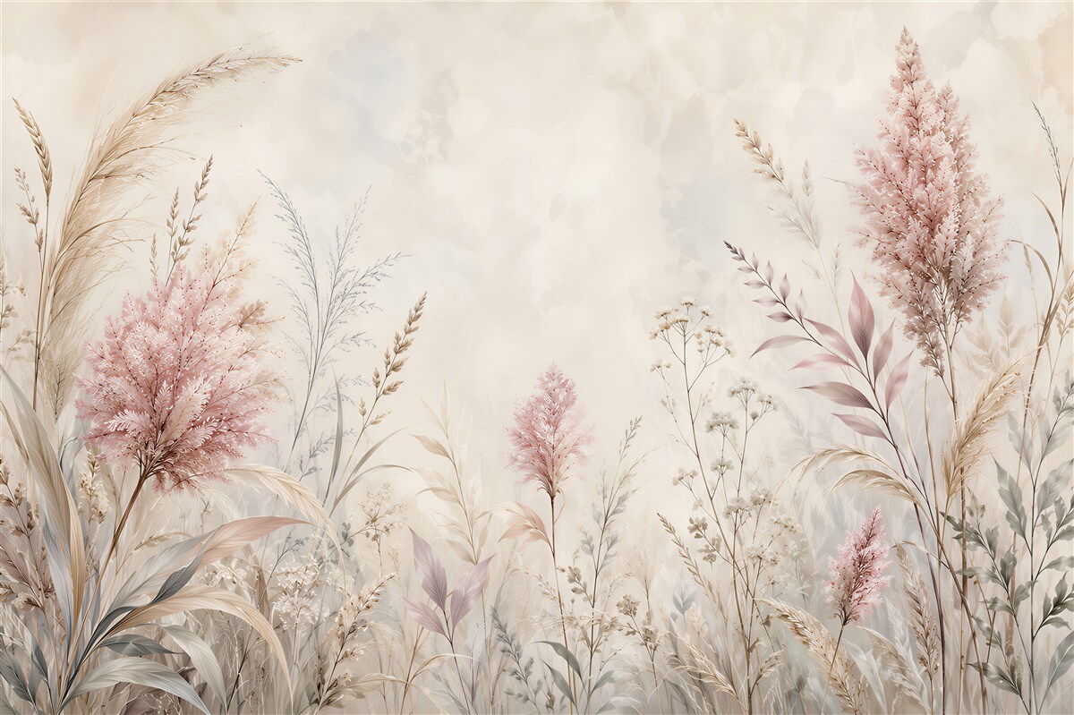 Papier peint délicates prairies pastel