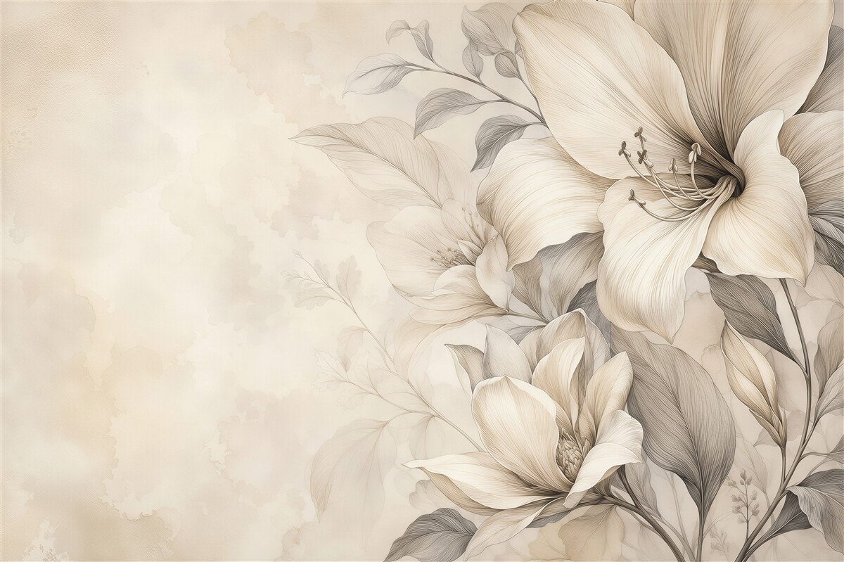 Papier peint élégant avec des magnolias