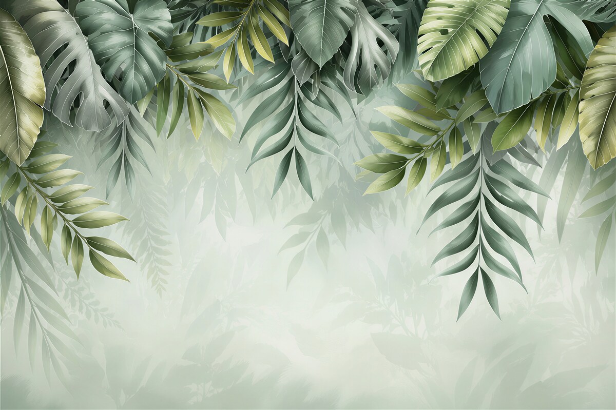 Papier peint grandes feuilles de jungle tropicale