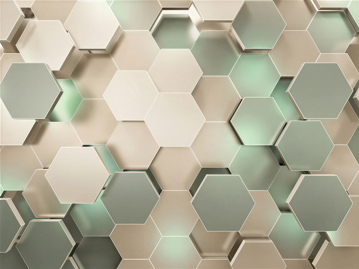 Papier peint hexagones 3D