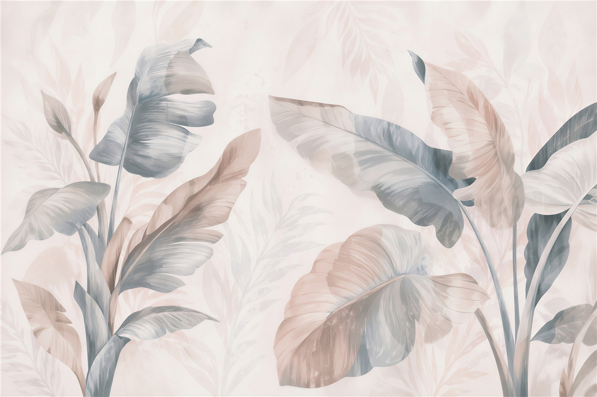 Papier peint feuilles de palmier tropicales