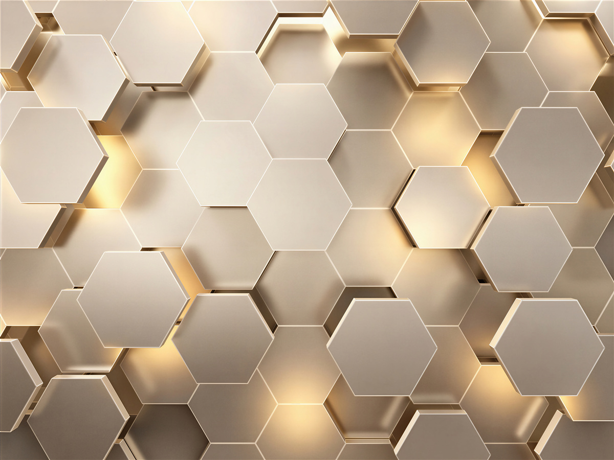 Papier peint formes hexagonales grises