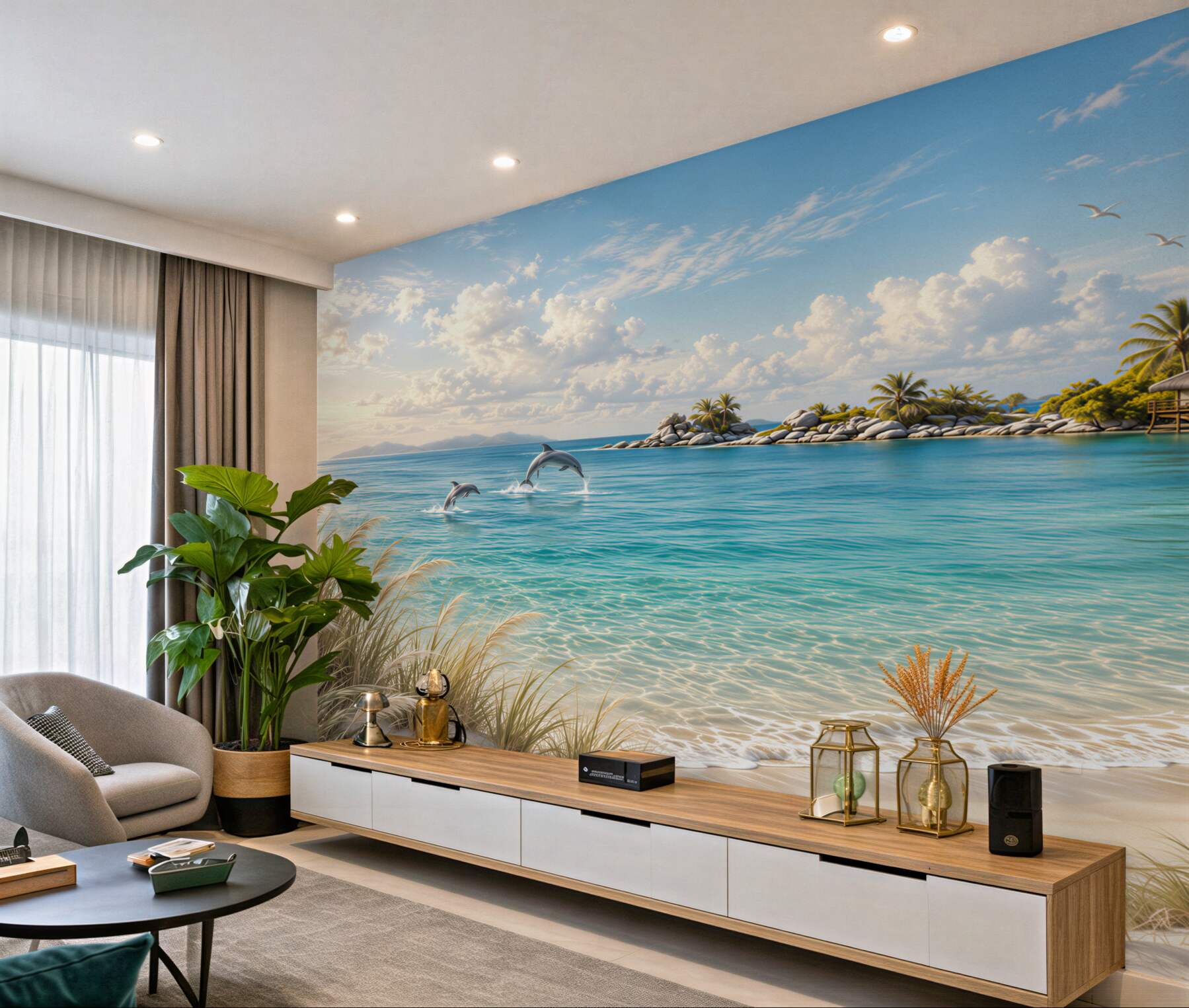 Papier peint bungalow d'été sur la plage
