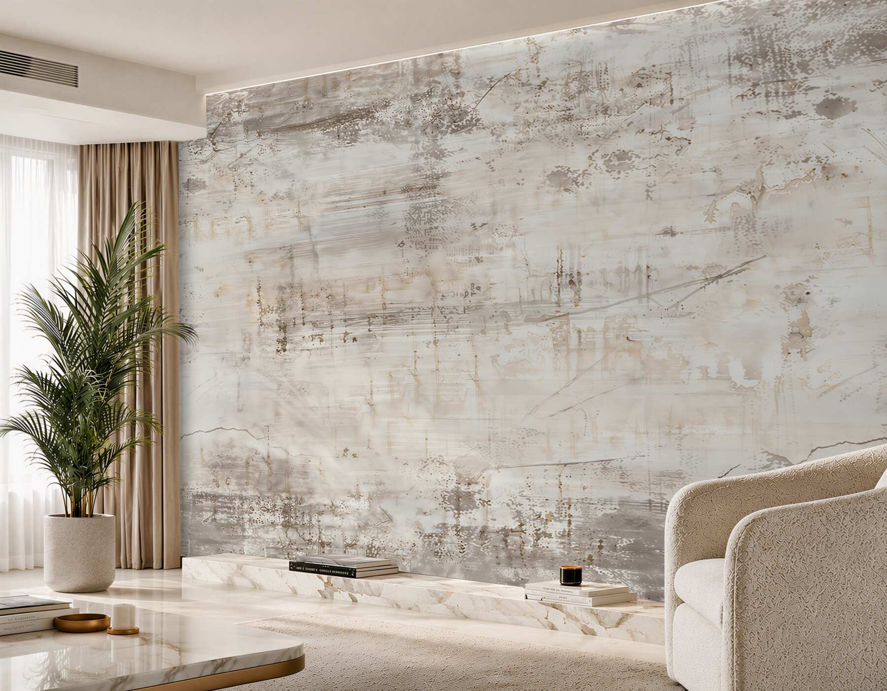 Papier peint mur gris écaillé
