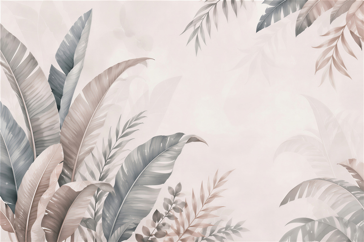 Papier peint feuilles tropicales