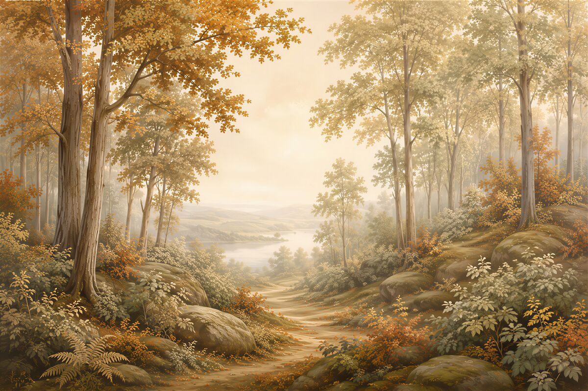 Papier peint forêt d'automne