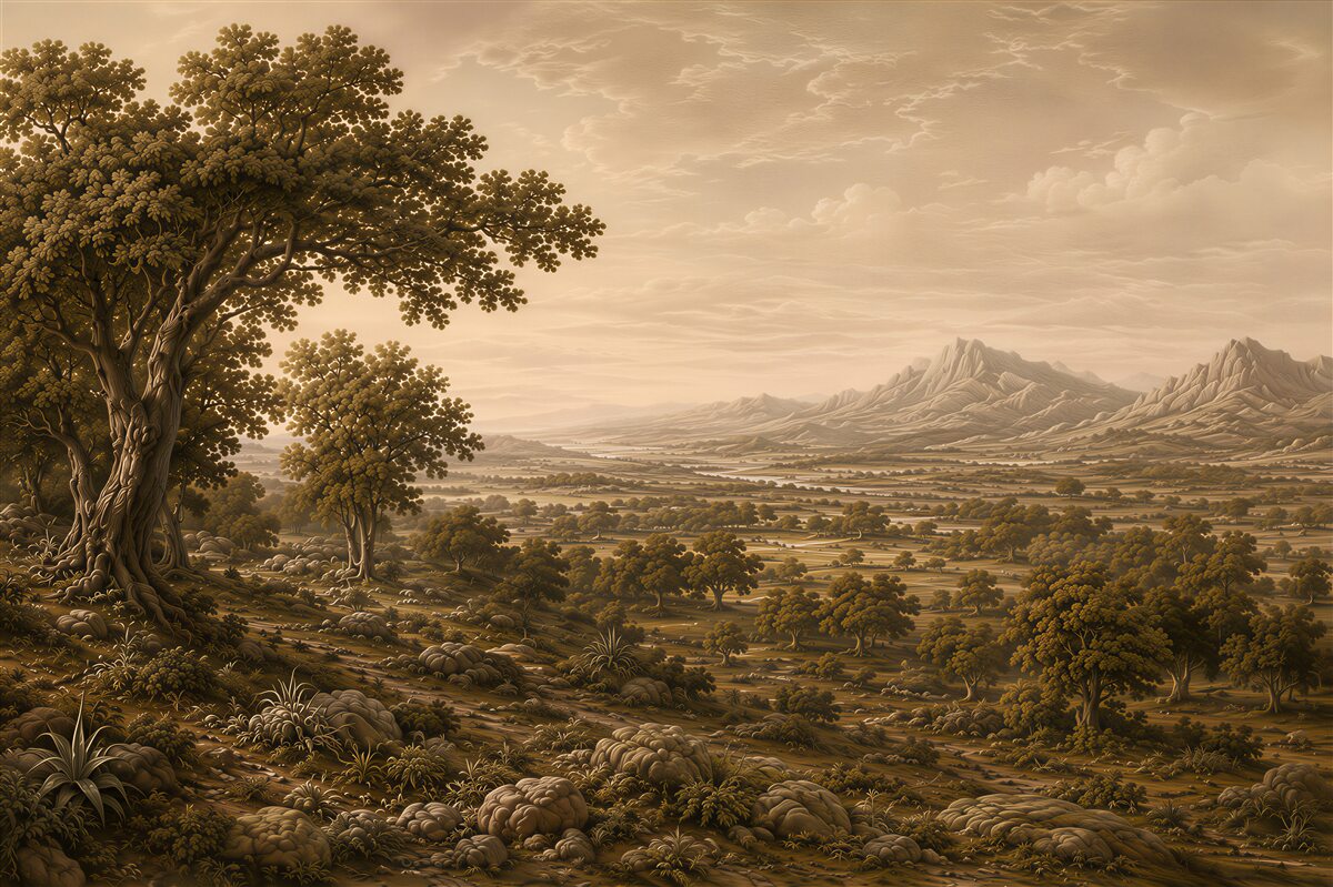 Papier peint paysage de montagne
