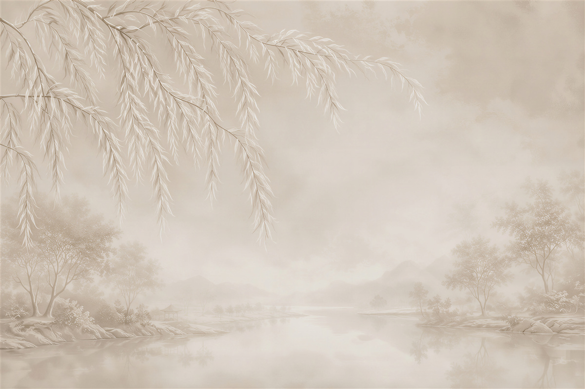 Papier peint paysage paisible avec une rivière