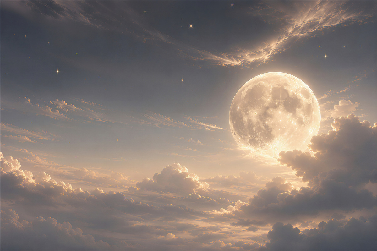 Papier peint lune au-dessus des nuages