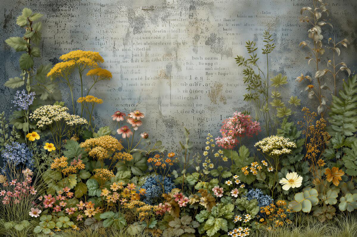 Papier peint fleurs des champs