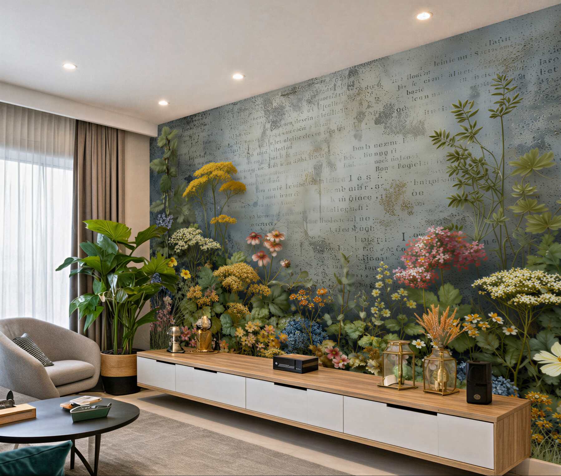 Papier peint fleurs des champs